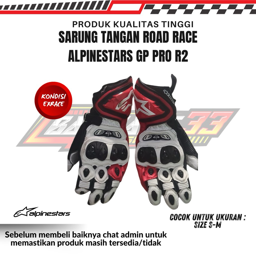 Sarung Tangan Balap Motor Road Race Alpinestars GP Pro2