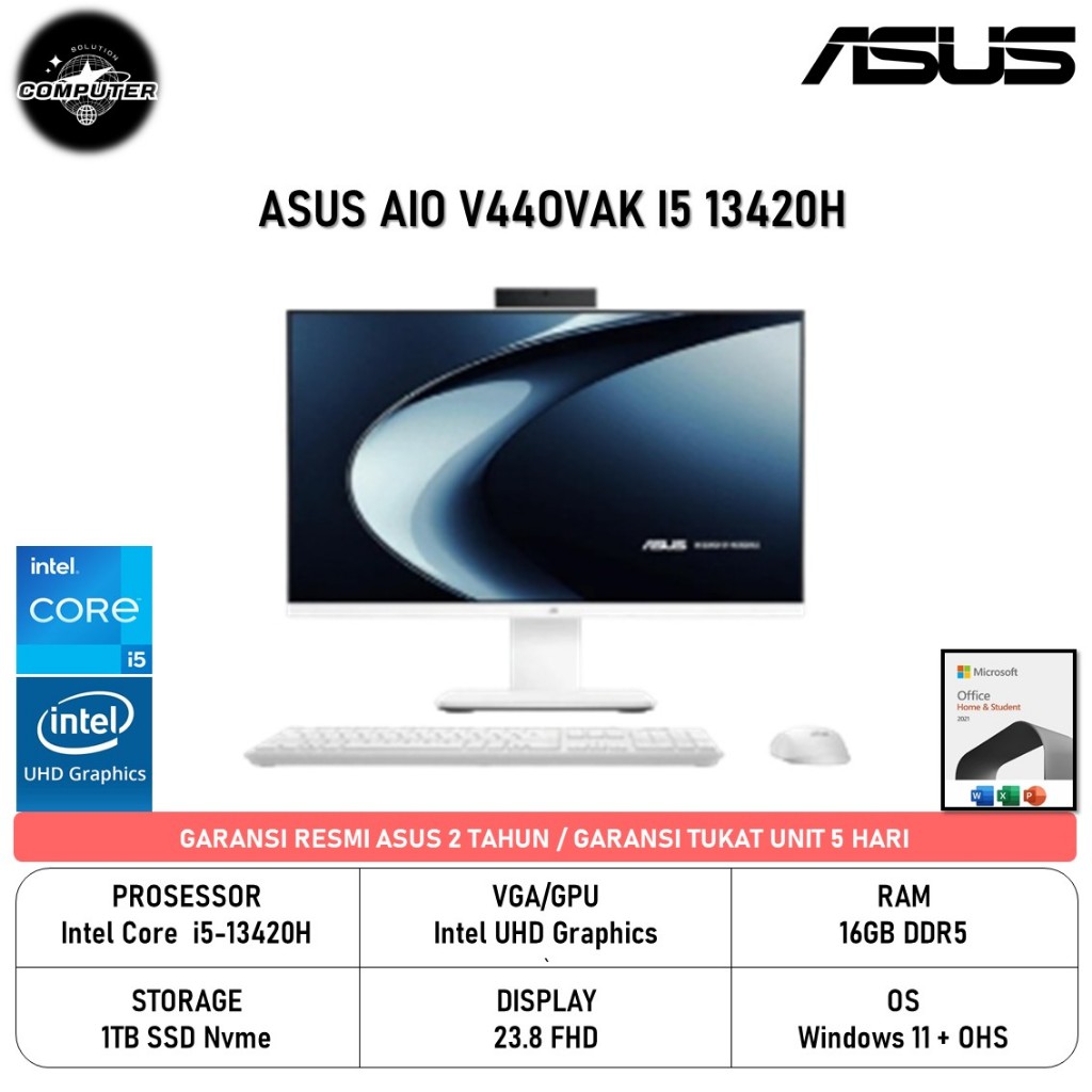 Asus PC AIO V440VAK I5 16GB 1TB SSD 23.8" FHD
