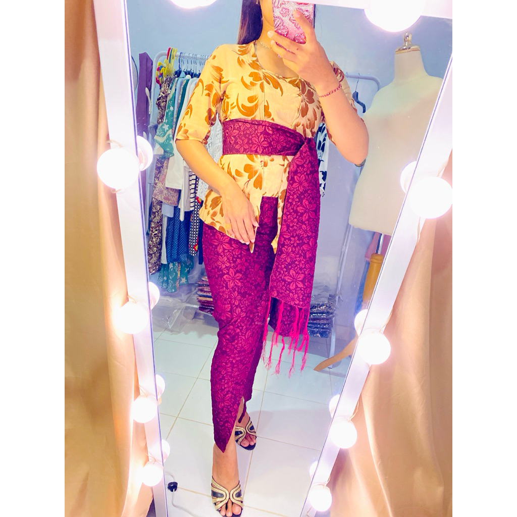 kebaya sifonprint lonceng. kebaya bali. kebaya sifon lonceng