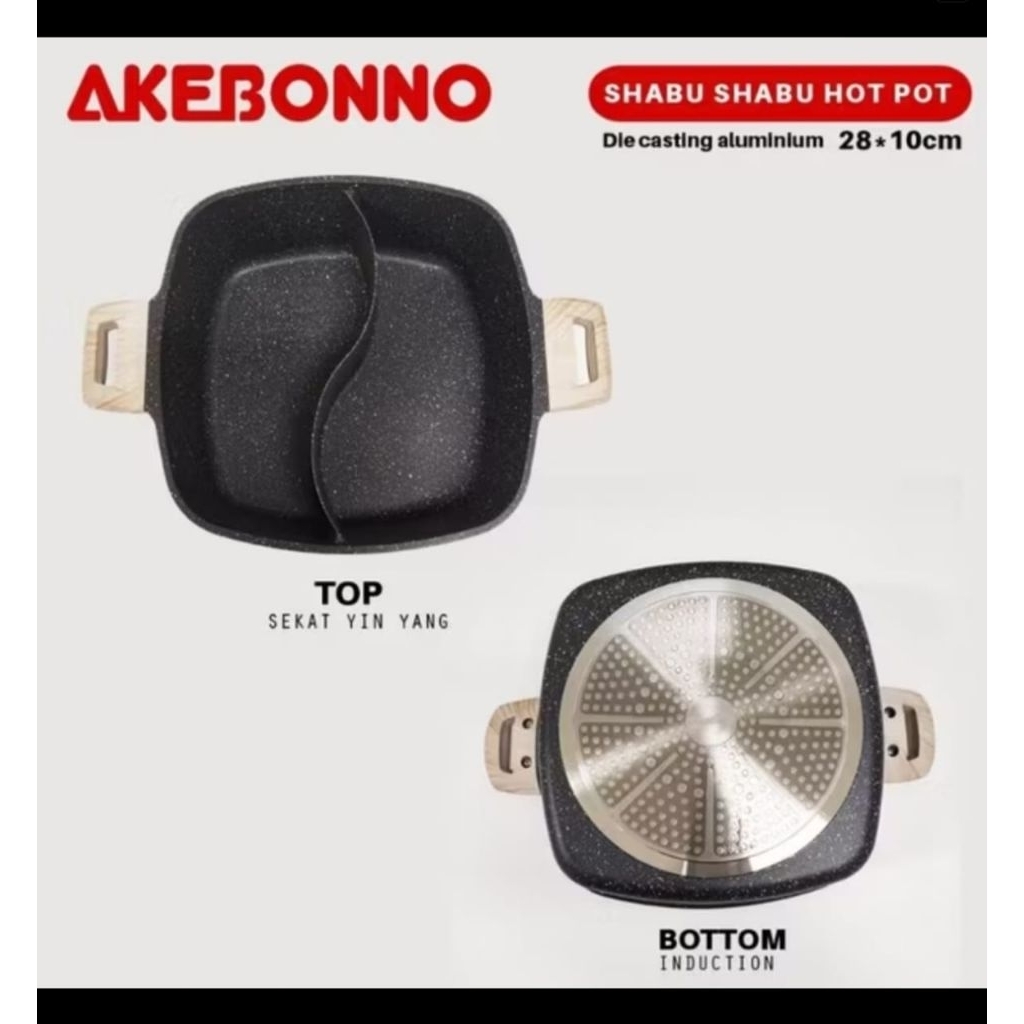 Akebonno Shabu Shabu Hot Pot Die Casting Alumunium 28x10 cm - Panci