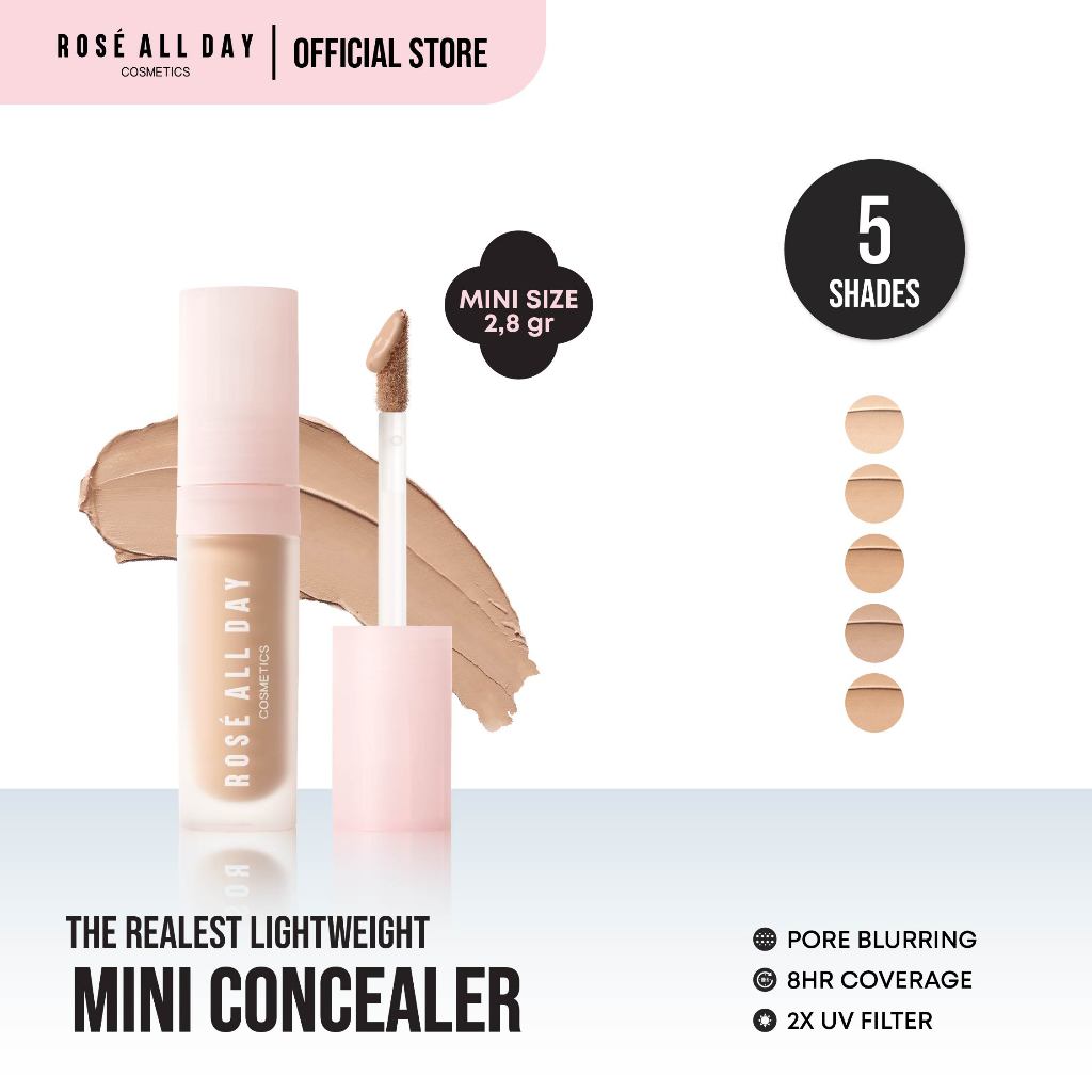 Rose All Day - The Realest Lightweight Concealer Mini  | Medium-to-High Coverage, Bertekstur Ringan,