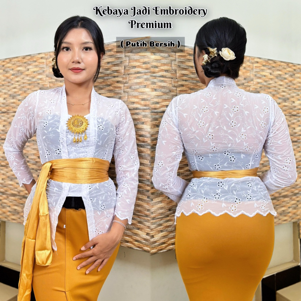 Kebaya Bali Embroidery Special Warna Putih | Kebaya Putih | Kebaya Bali