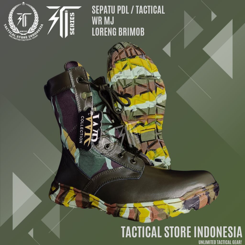 TSI SERIES ® 100% ORIGINAL SEPATU PDL WR Loreng Brimob - Sepatu PDL Brimob Bahan Kulit Asli