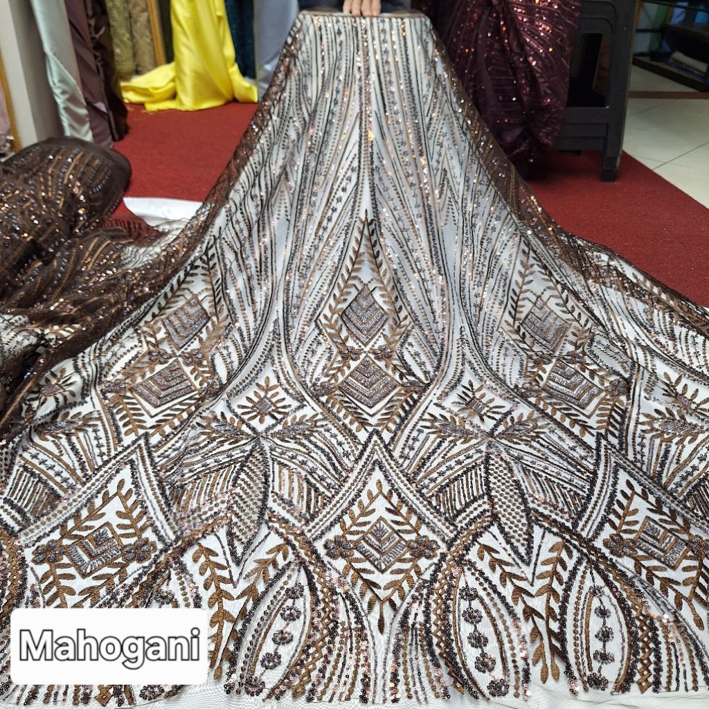 Bahan kain tile payet siquin korea premium / Kain tile payet mewah