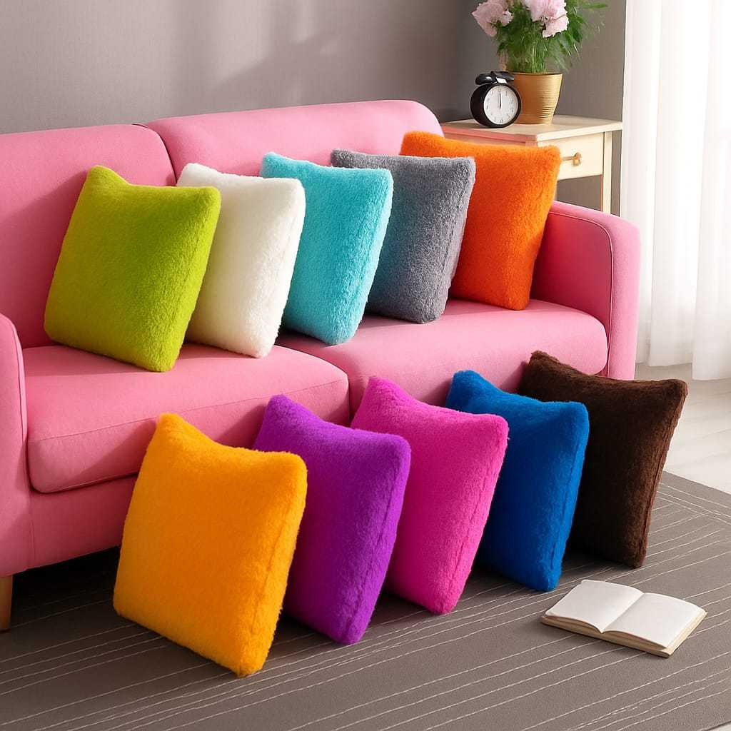 SARUNG BANTAL SOFA BULU RASFUR SARUNG BANTAL KURSI GLOSY UKURAN 60X60 / SARUNG BANTAL SOFA