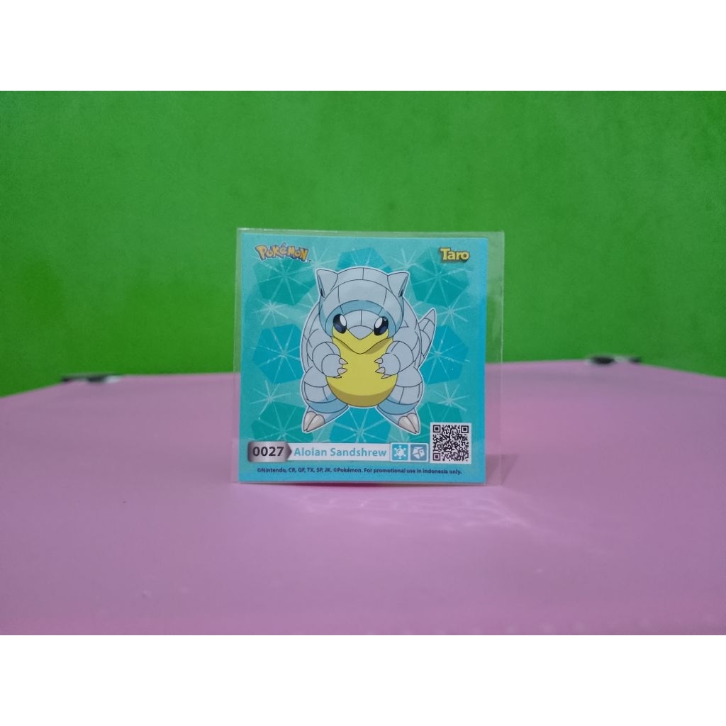 Stiker / Sticker TARO x POKEMON - ALOLAN SANDSHREW - Nintendo New Murah Retro Vintage Rare Koleksi M