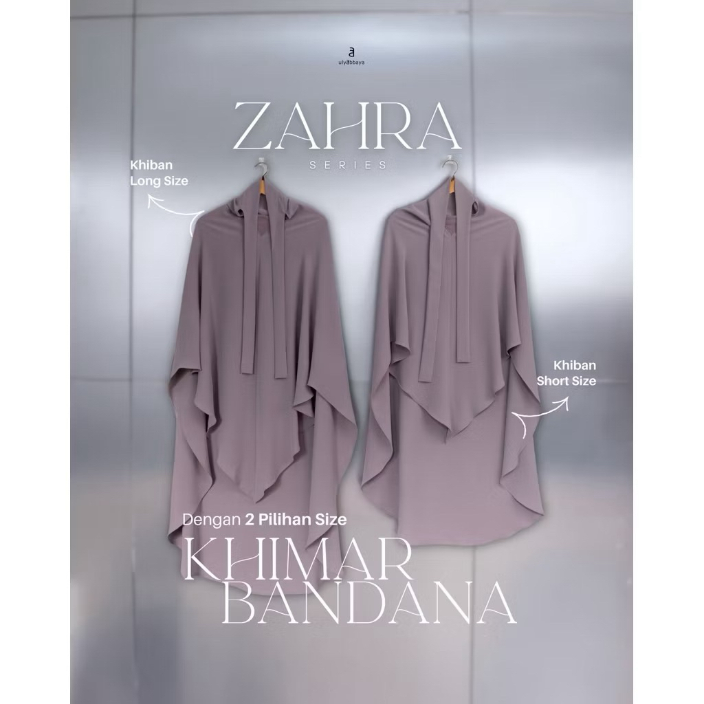 Khiban Khimar Bandana Zahra by Ulyabbaya - Misty Lilac (Short Size) - PL 1 kali pakai