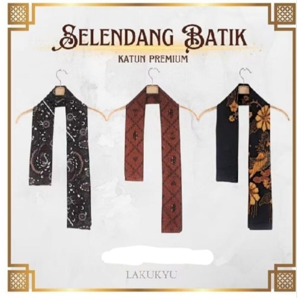 Selendang Batik Jumputan Katun Lebar 14cm