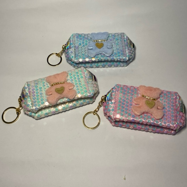 Dompet Koin Mika Sequin Dompet Koin Tas Koin Murah Gantungan Kunci Dompet koin