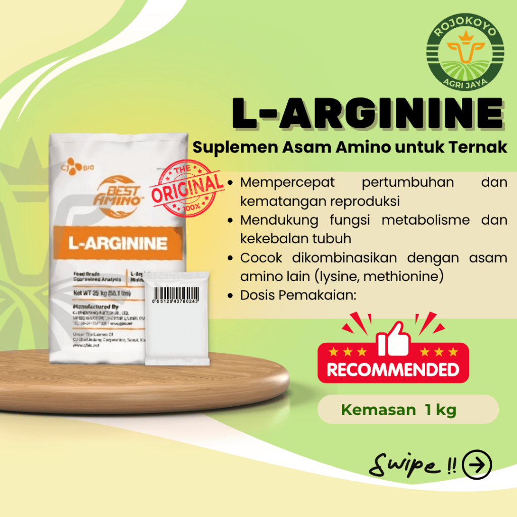 L-Arginine Asam Amino 1 Kg - Suplemen Pertumbuhan & Produktivitas Ternak