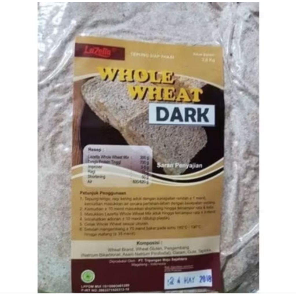 Lazetta Whole Wheat Dark Tepung Gandum 500gr Repack