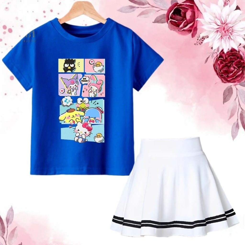 Setelan Anak Perempuan/Setelan Rok Scuba SANRIO