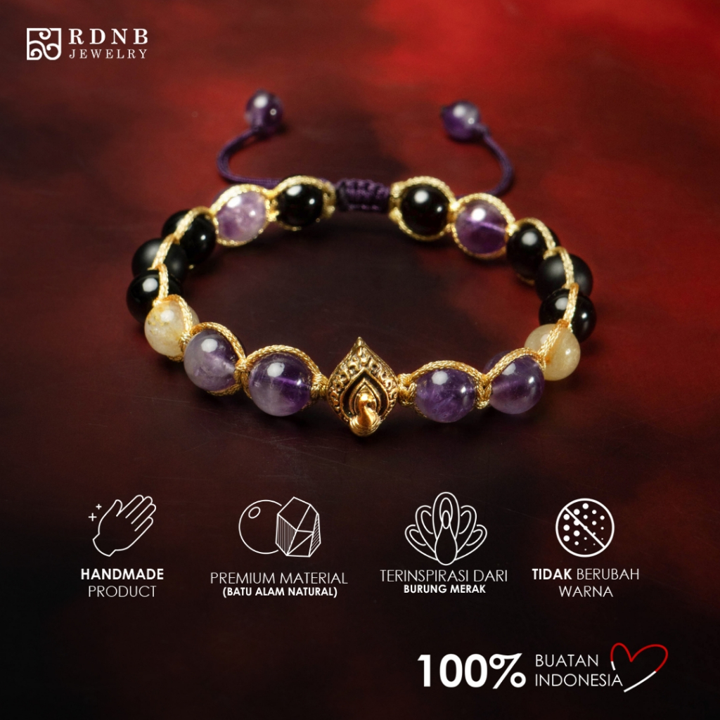 RDNB Jewelry - Merak Kharisma Rejeki - Gelang Wanita/Pria - Batu Alam Natural - Gelang Casual Spirit