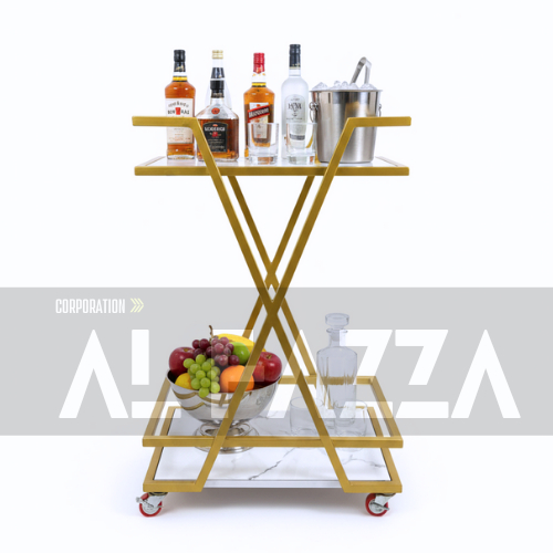 Rak Troli  Susun Serbaguna 2 Tingkat besi dengan Roda / Rak troli Kamar Mandi Bahan besi / Rak troli