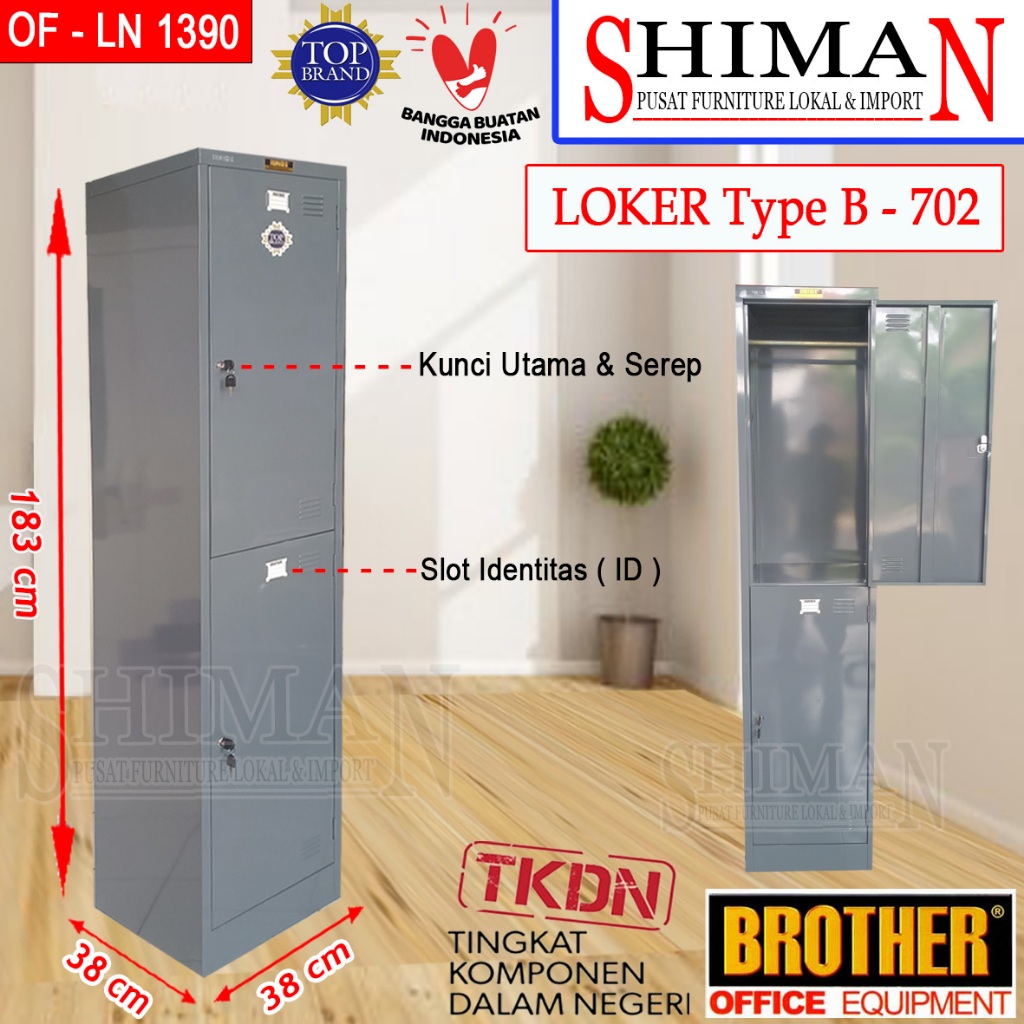 Lemari Loker Besi 2 Pintu B 702 Brother