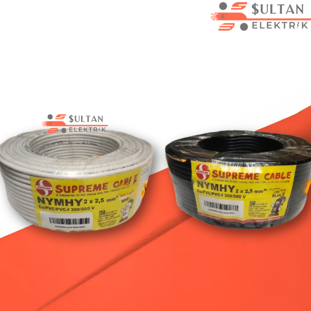KABEL SUPREME SERABUT NYMHY/ NYYHY 2X1.5MM 50M / KABEL SUPREME NYMHY 2X1.5