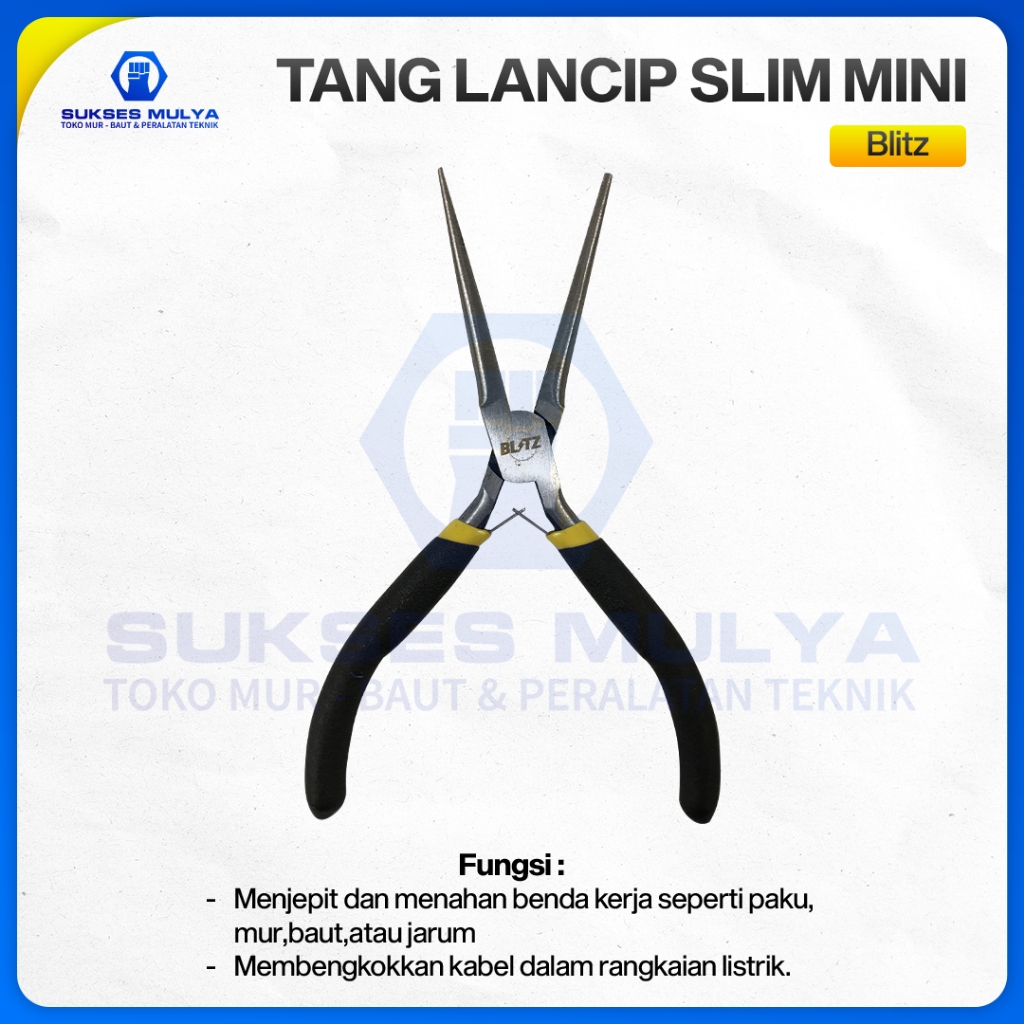 Tang Lancip Mini 5.5" In Buaya Jepit Kecil Lancip Panjang Long Nose Plier 5" Inci Inch