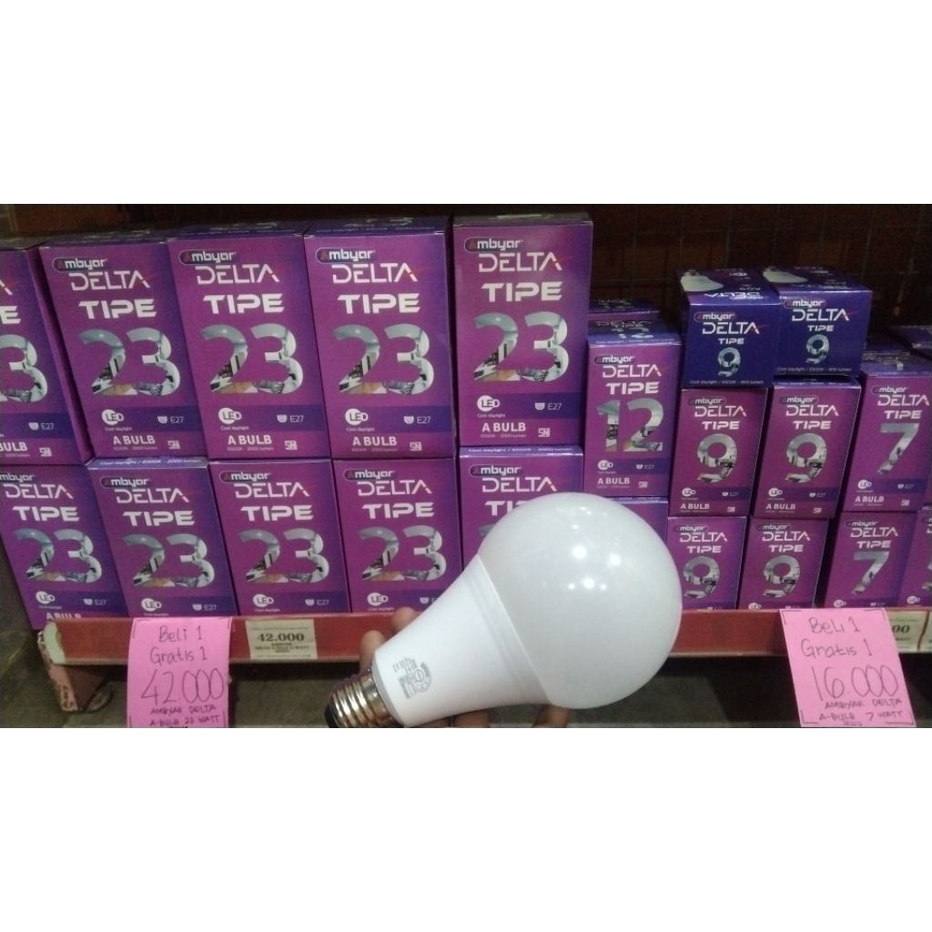AMBYAR DELTA LED murah LED bulat BELI 1 GRATIS 1