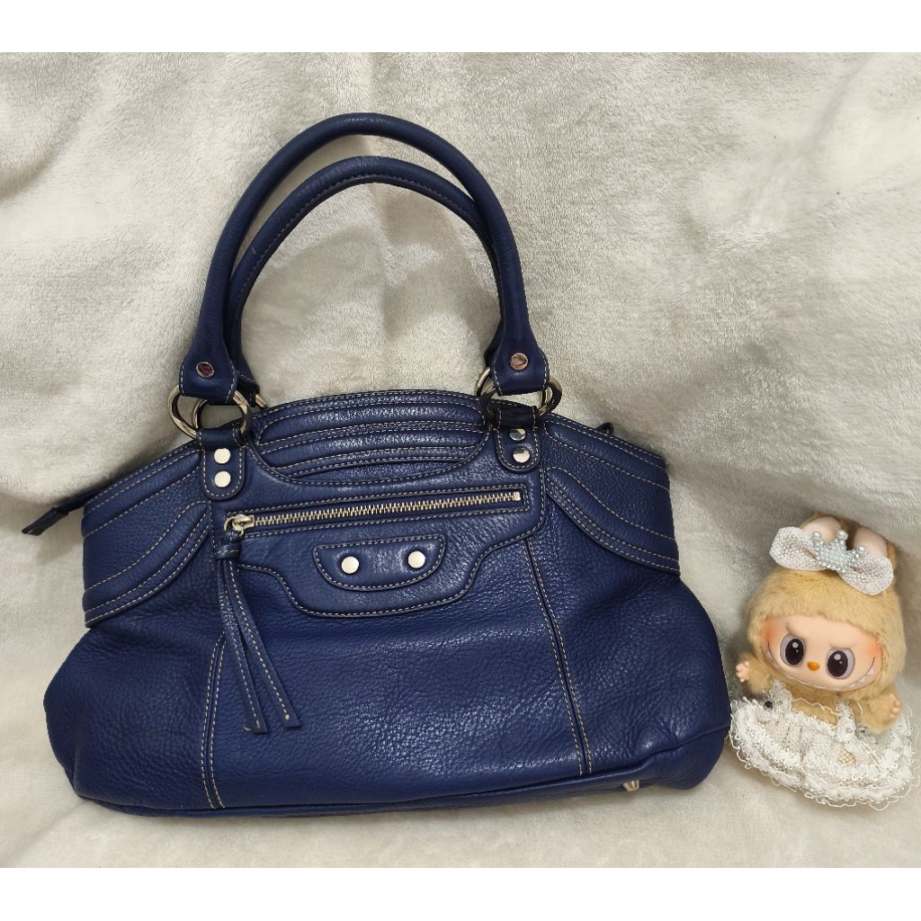 Tas kulit asli biru cantik Guy Laroche original