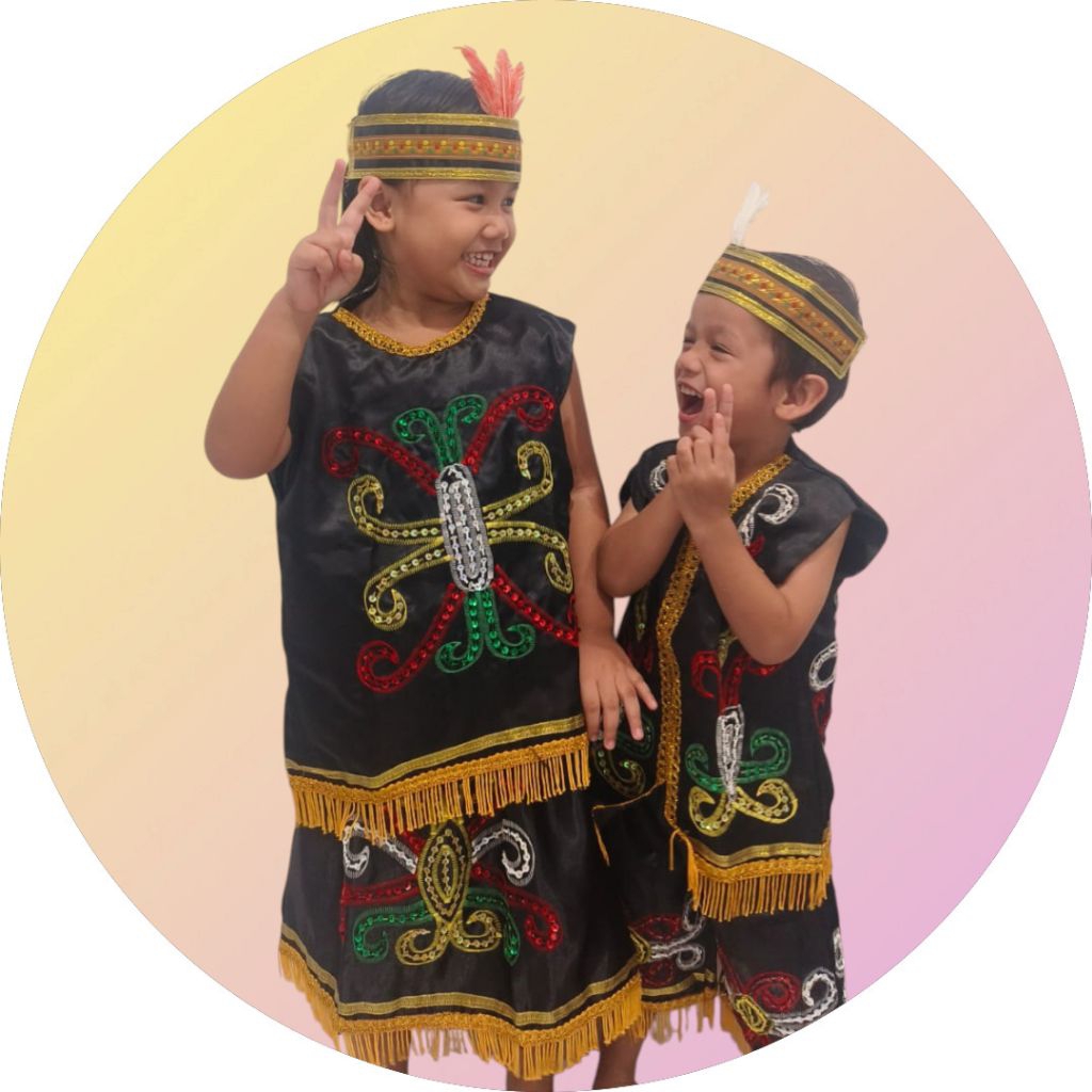Baju Adat Dayak Anak / Baju Adat Dayak Dewasa / Baju Adat Kalimantan Anak / Baju Adat Kalimantan Dew