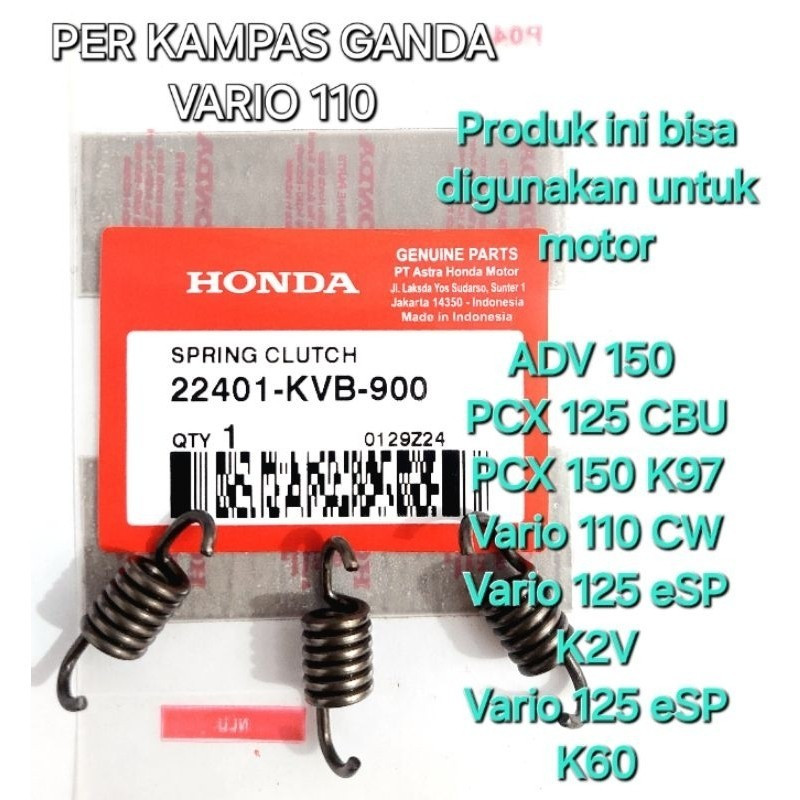 Per Kampas Ganda Vario Carbu Pcx 150 Vario 125 Led New 22401KVB900 Original