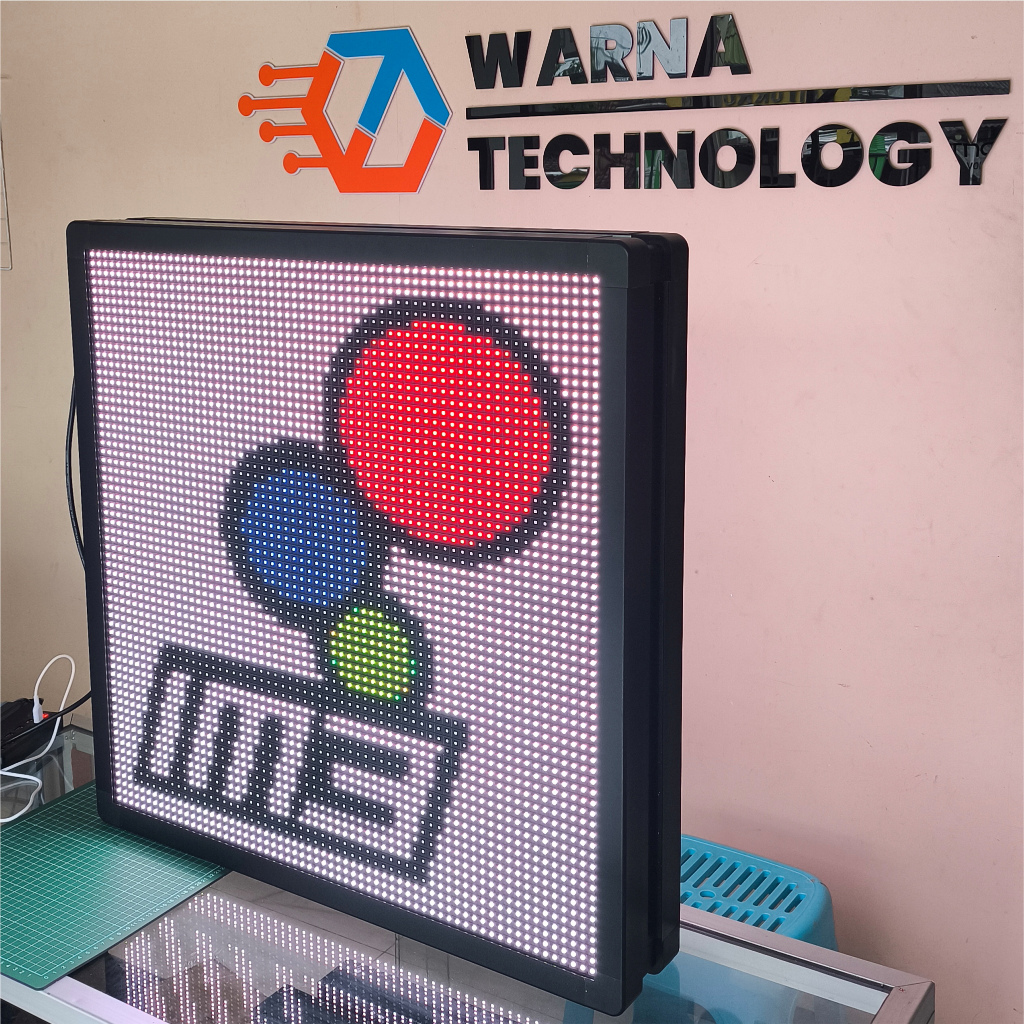 Running Text RGB Full color 64 x 64 cm Dua Sisi Full Outdoor