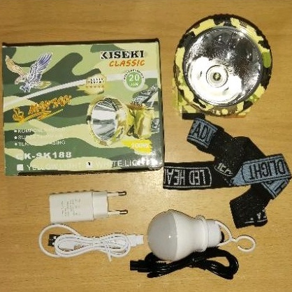 Senter Kepala Kiseki CK-SK188/CK-SK178/CK-SK118/Cahaya Putih dan Kuning/100W /50W/30W/Head Lamps