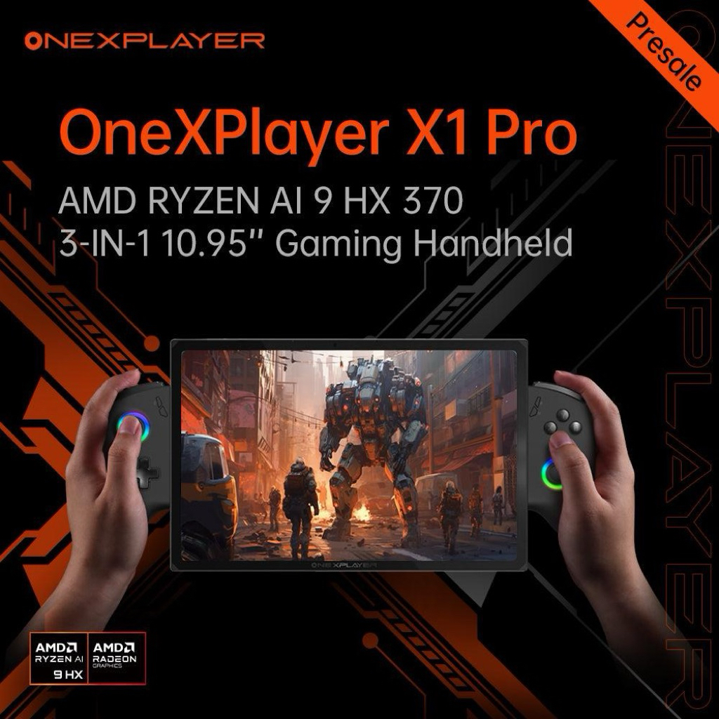 ONEXPLAYER X1 PRO AMD Ryzen AI 9 HX 370, 10.95'' 3-In-1 Redefining Handheld Gaming Device