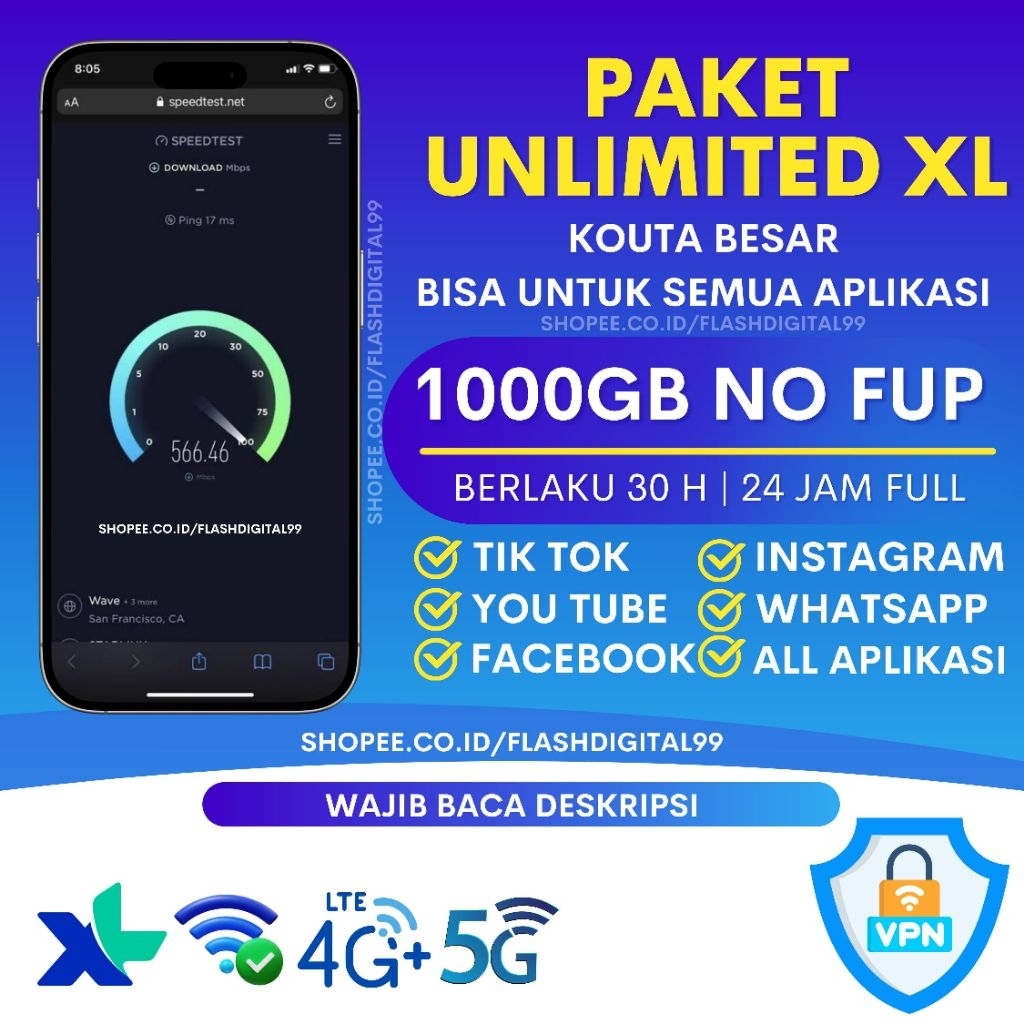 PAKET DATA XL UNLIMITED | PAKET XL 1000GB | TERMURAH