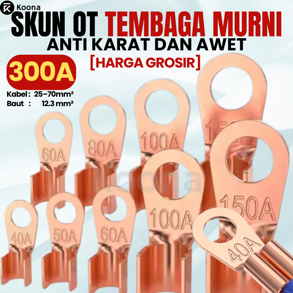 [HARGA GROSIR] Sekun Kabel OT-300A Scun Cable Ring OT Sekun Cincin Lug  Skun Gepeng