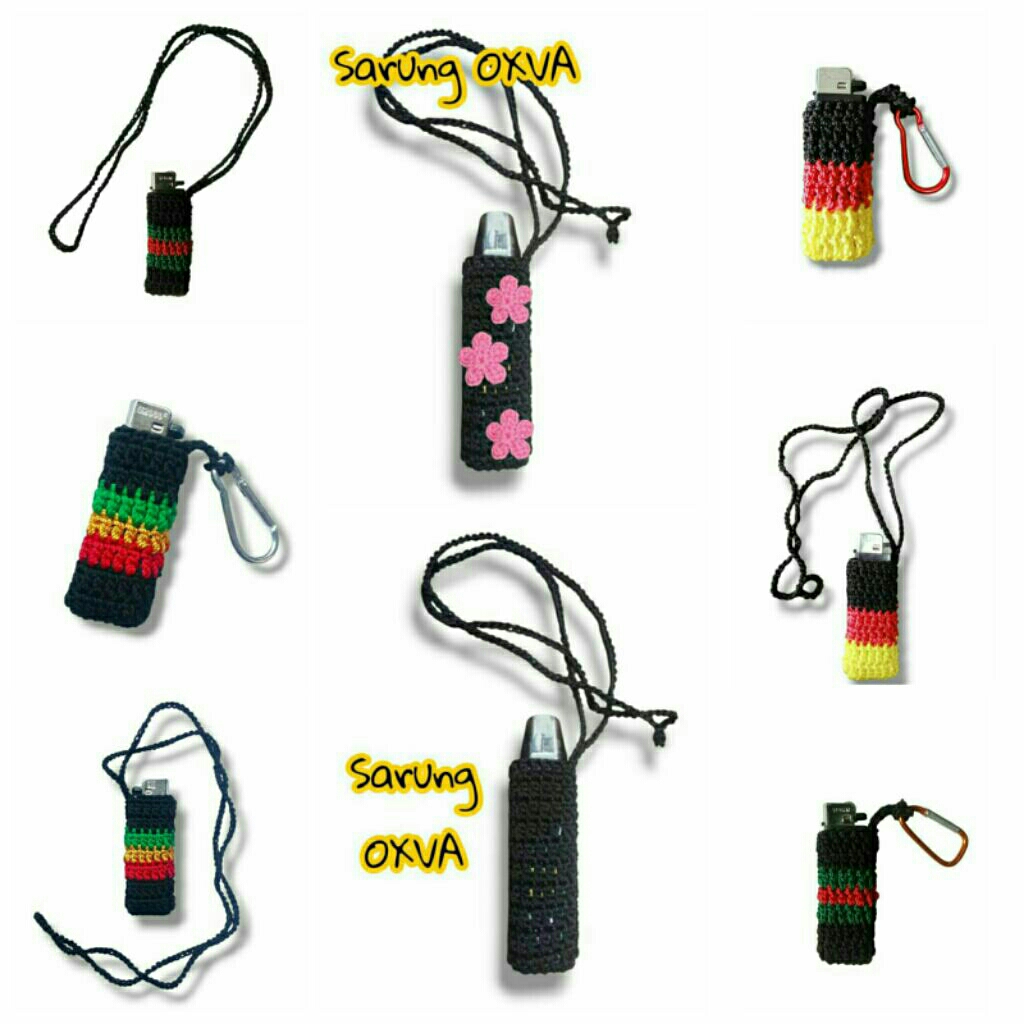 Tas korek rajut carabiner/ tempat korek gantung anti lupa