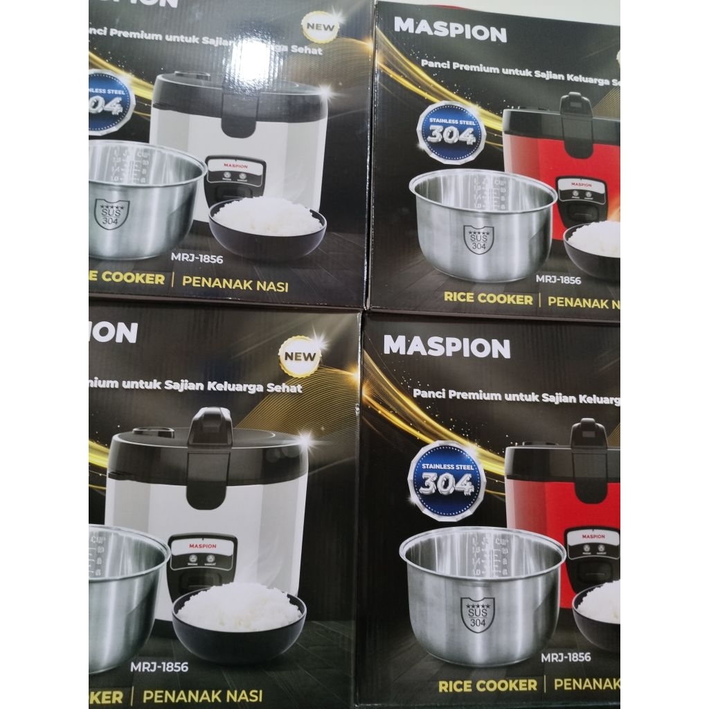 MASPION MRJ-1856 Magic Com Maspion Rice Cooker Maspion 1,8 Liter Stainless MRJ 1856 MRJ1856