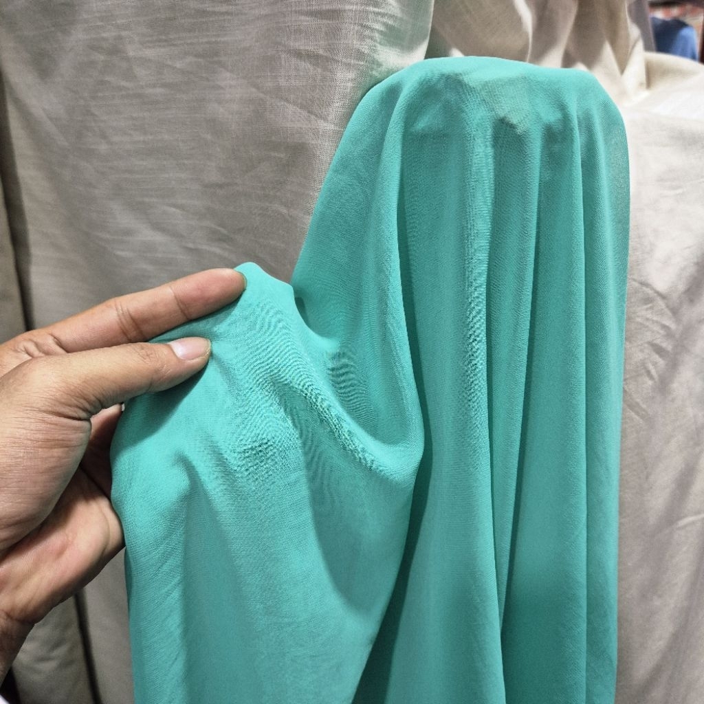 Kain Sifon Ceruty Garment Polos - Kain Sifon Ceruty Premium Polos - Harga Tertera 0,5 Meter