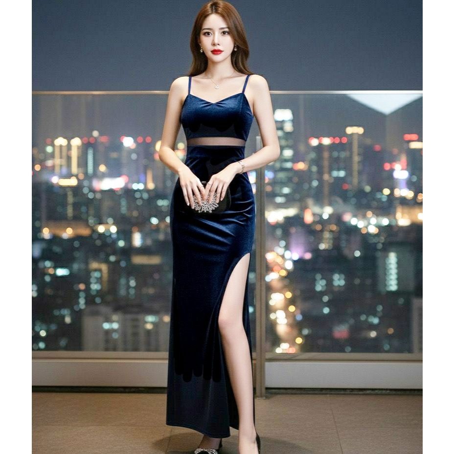 Dress Anya sexy korean party dress Gaun malam