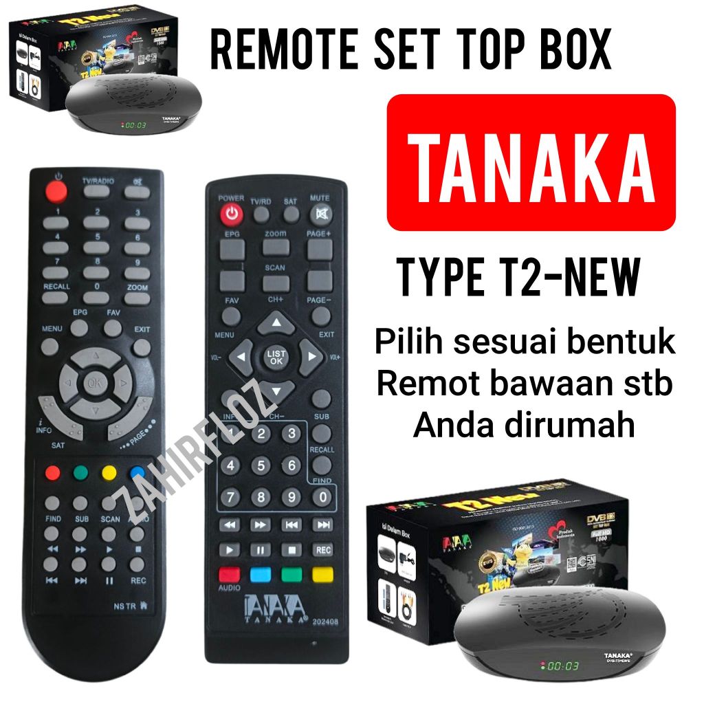 Remote set top box TANAKA T2-NEW OVAL BODY PLASTIK STB REMOT