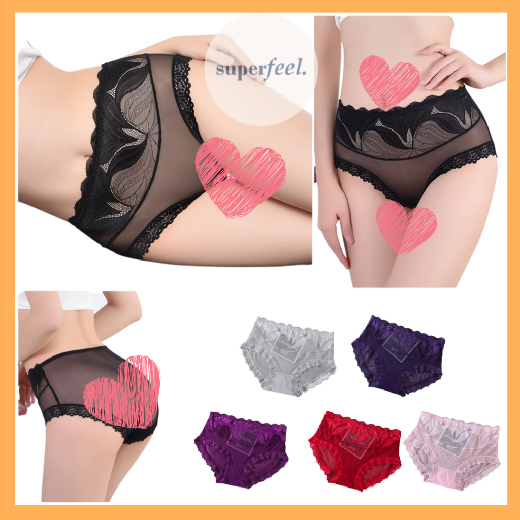 SFL CELANA DALAM SEXY WANITA LACE HIGH HOT SEMI LINGERIE CD MESH HOT PEREMPUAN KOLOR 311