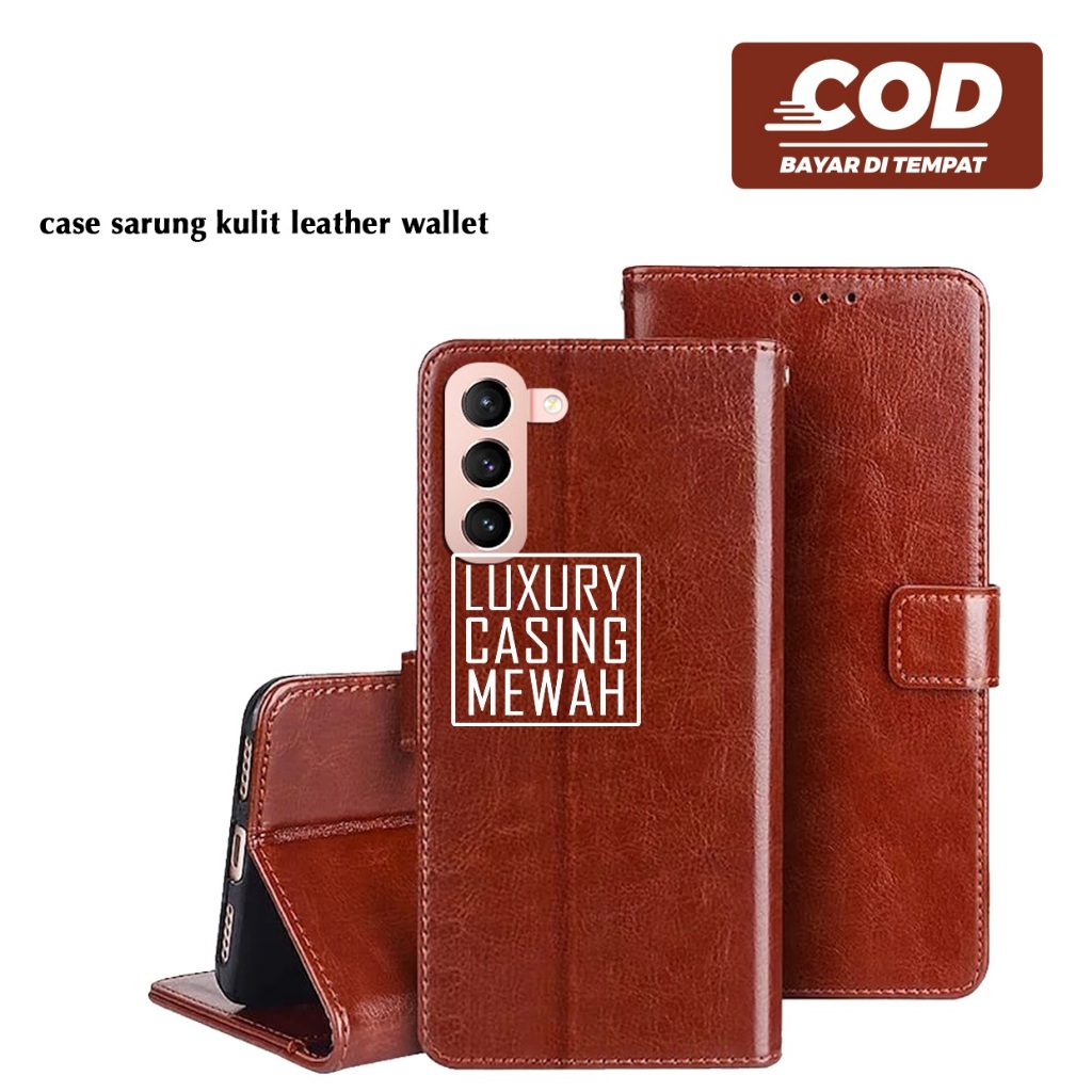 Case Sarung Kulit / Flip Leather case Premium Flip Wallet Case for Samsung S21 Samsung S21 Ultra Sam