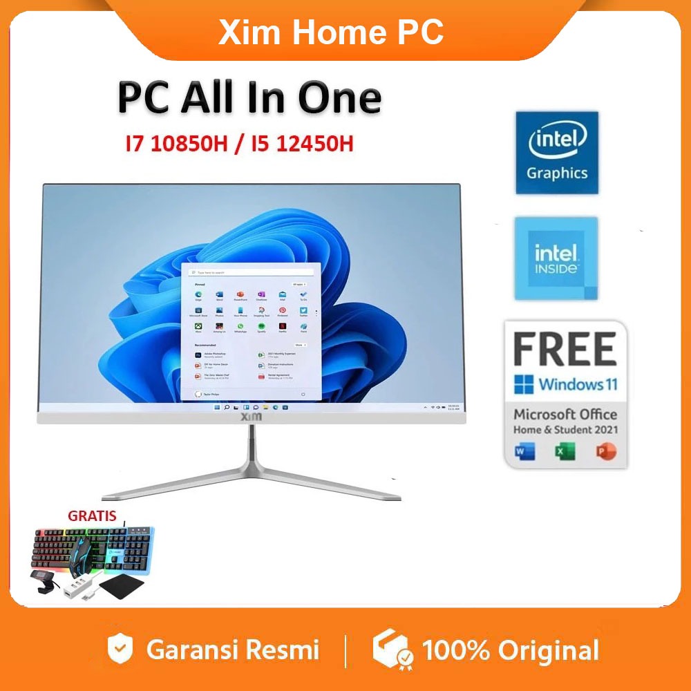 Xim HomePc  All In One Intel Core i5 I7 Komputer Full Set Pc  Gaming Fullset Mini Pc Monitor Pc Gami