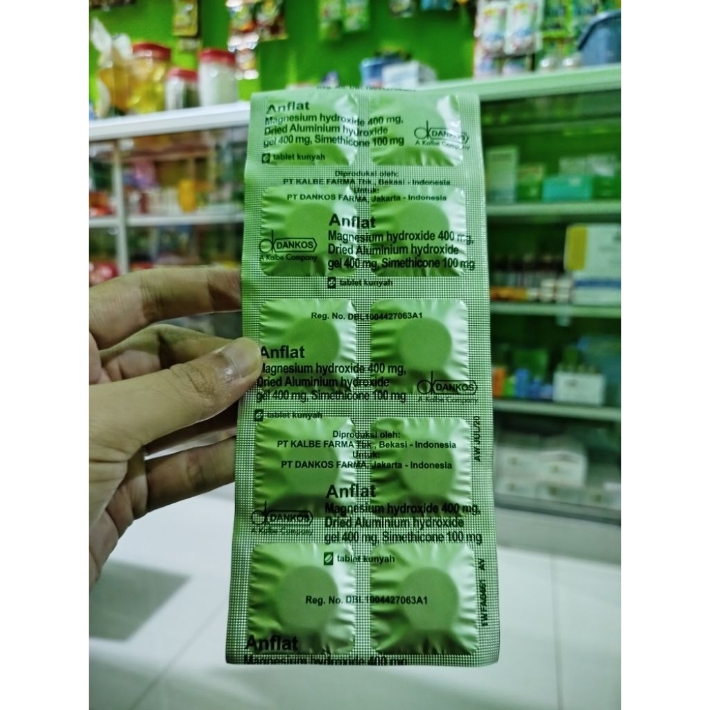 ANFLAT TABLET KUNYAH (untuk maag, asam lambung, kembung, mual, dan nyeri pada lambung.)
