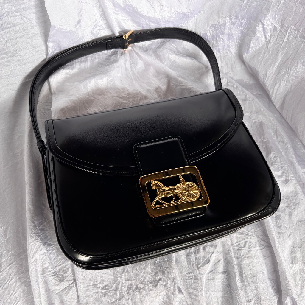 Premium Replica - Celine Horse Carriage Shoulder Bag Black Vintage
