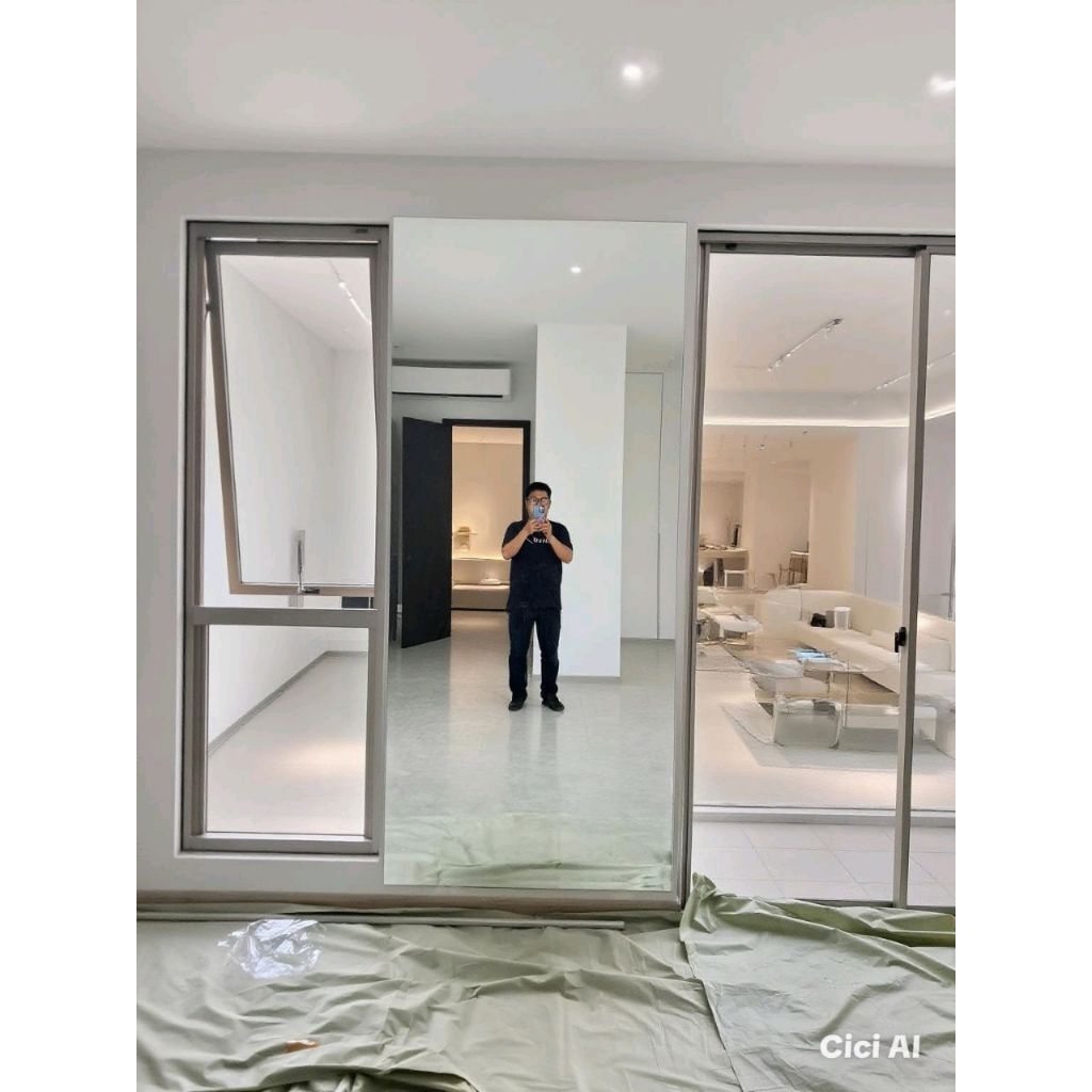 kaca cermin 5mm bevel 3 cm