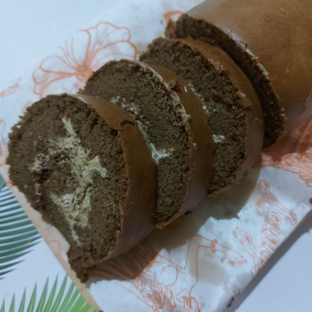 BOLU GULUNG COKLAT PANDAN CAPUCINO ORANGE  ANEKA RASA CREAM MESES
