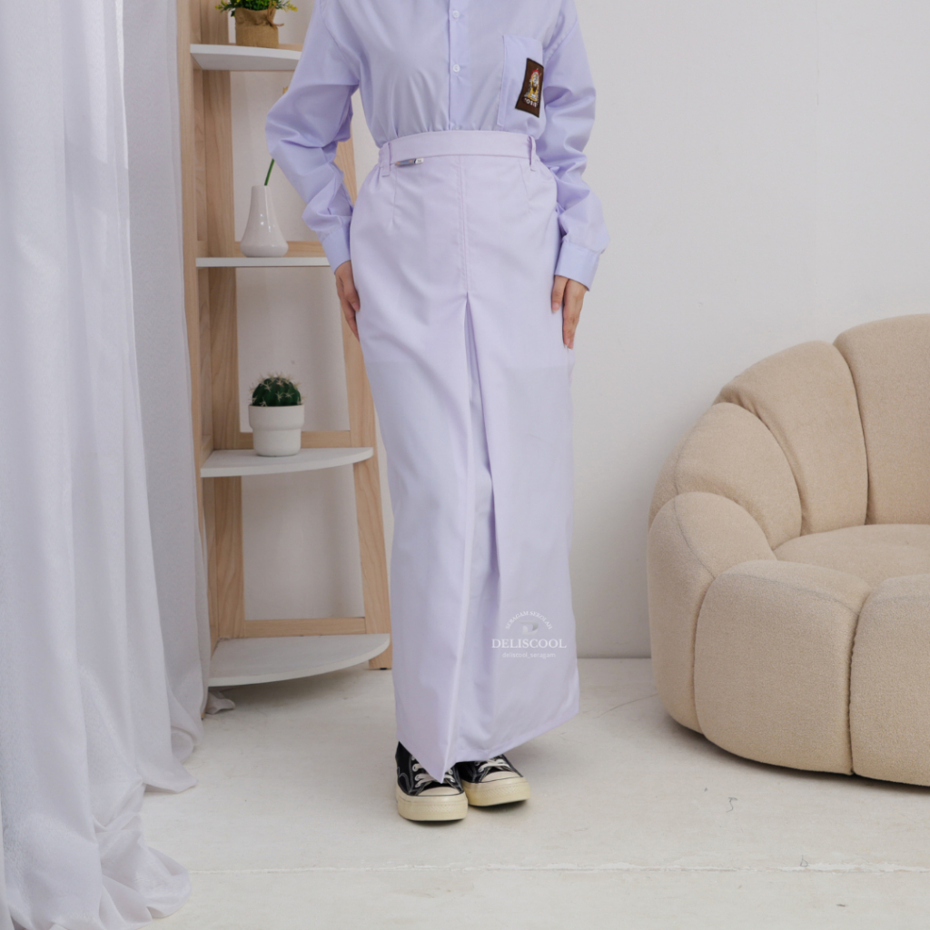 Deliscool Seragam Sekolah SMA Rok Span Putih Panjang Bahan Premium Kualitas Lebih Baik | Rok Span Pu