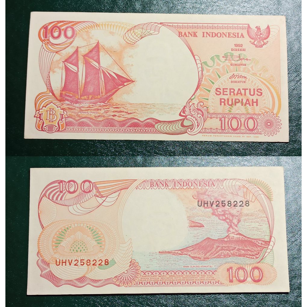 uang kuno Indonesia 100 rp tahun 1992 p2075