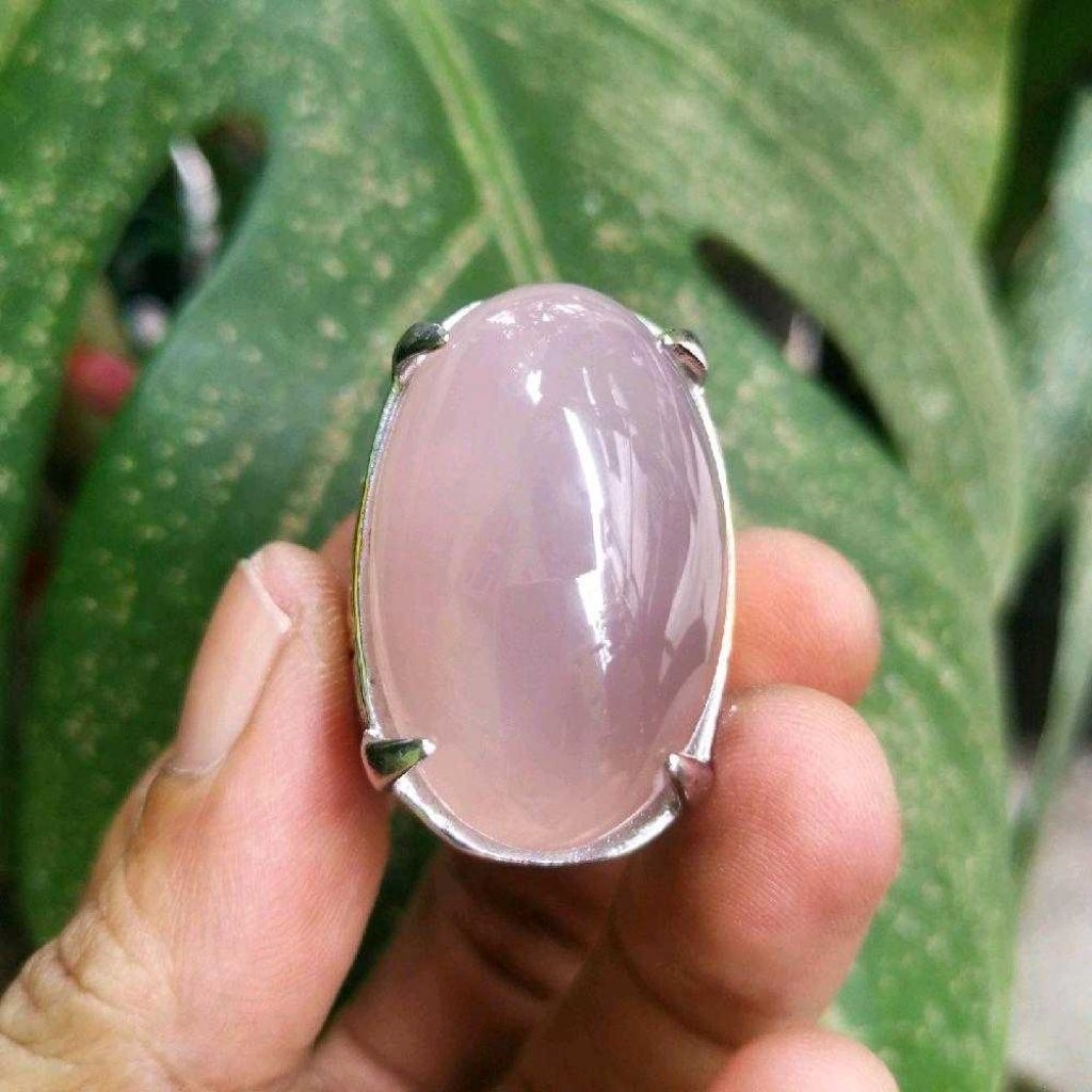 cincin batu akik kecubung serat kura natural
