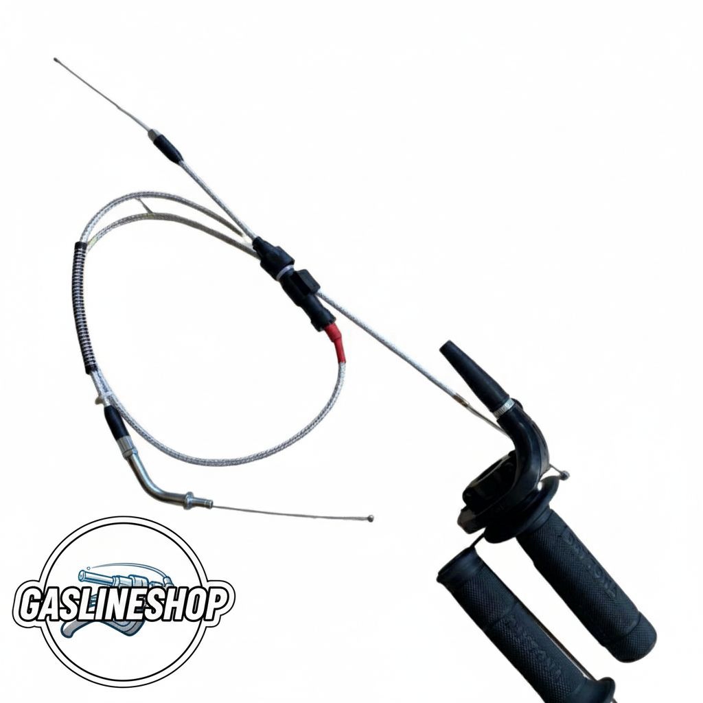 Gas Spontan Daytona RX-King Full Besi Kabel 2 Cabang Full Karbon PNP RX-King