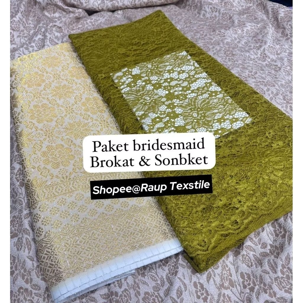 hot` set - paket bridesmaid kain songket & brokat mewah - paket kebaya bridesmaid, set kebaya