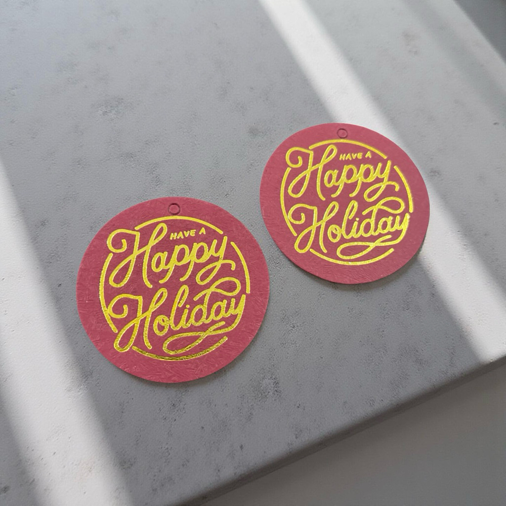 Happy holiday hang tag - Christmas hampers hang tag - merry christmas hang tag