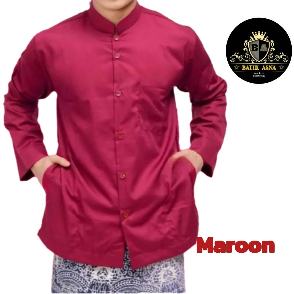 Baju Koko Haibah Lebaran Muslim Lengan  Panjang ukuran  Dewasa  Atasan Bahan Toyobo Baju Koko  Pria 
