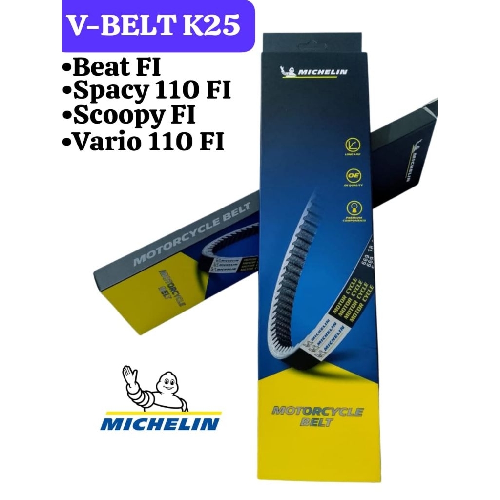 V-BELT Vanbelt Only K25 Beat Fi Scoopy Fi Spacy Fi Vario 110 Fi ORIGINAL MICHELIN